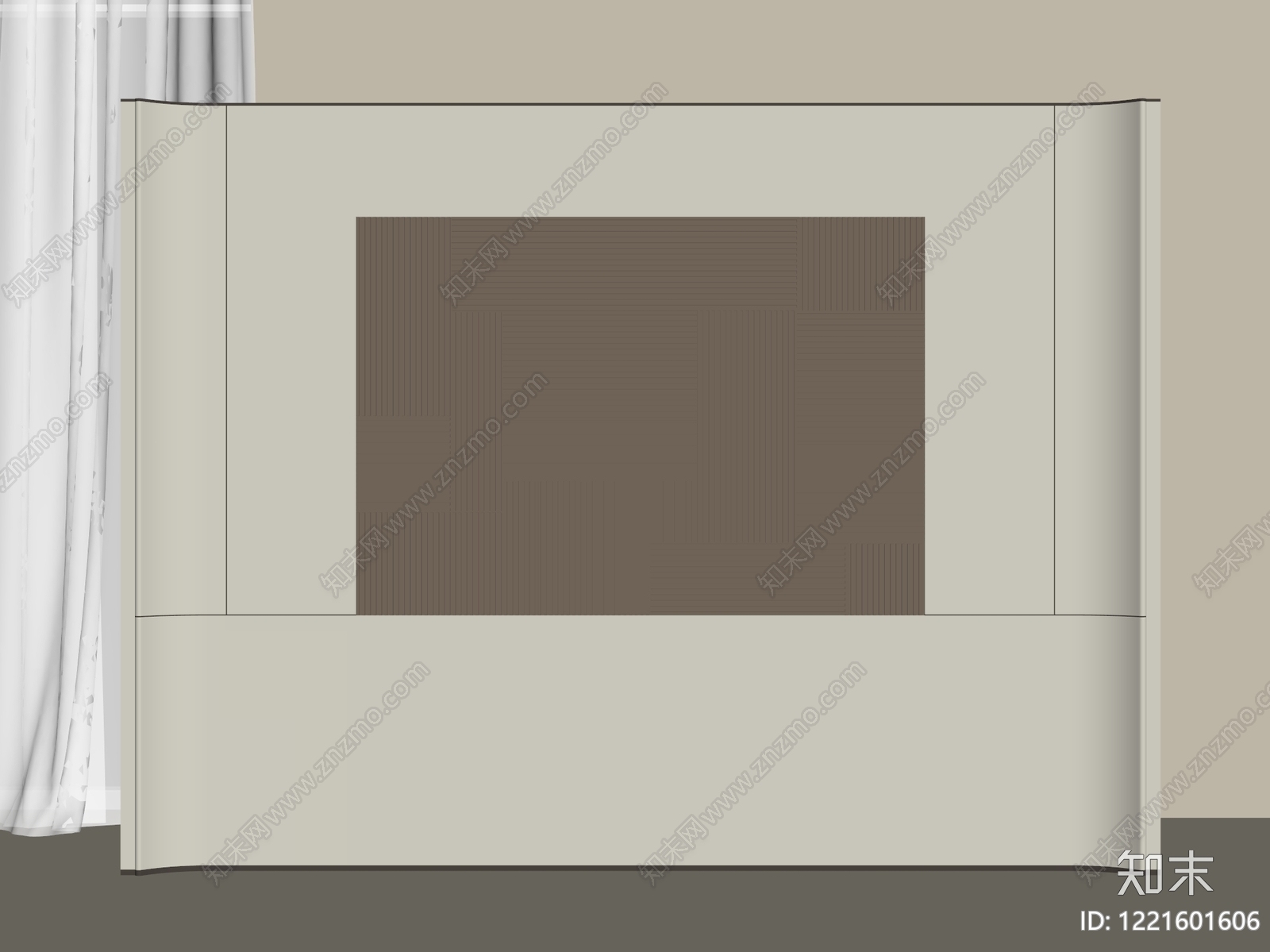 极简背景墙SU模型下载【ID:1221601606】