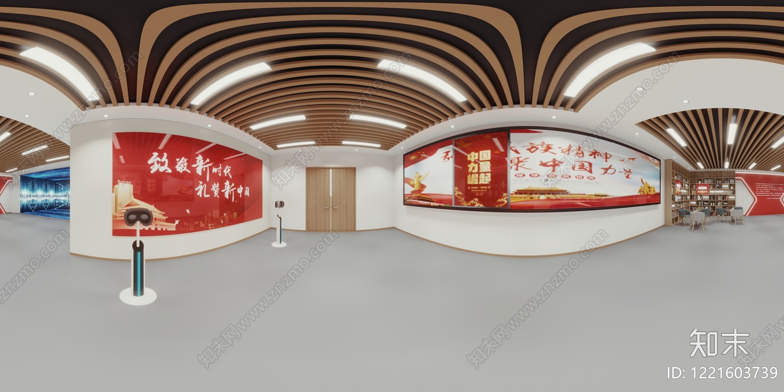 现代简约党建展厅3D模型下载【ID:1221603739】