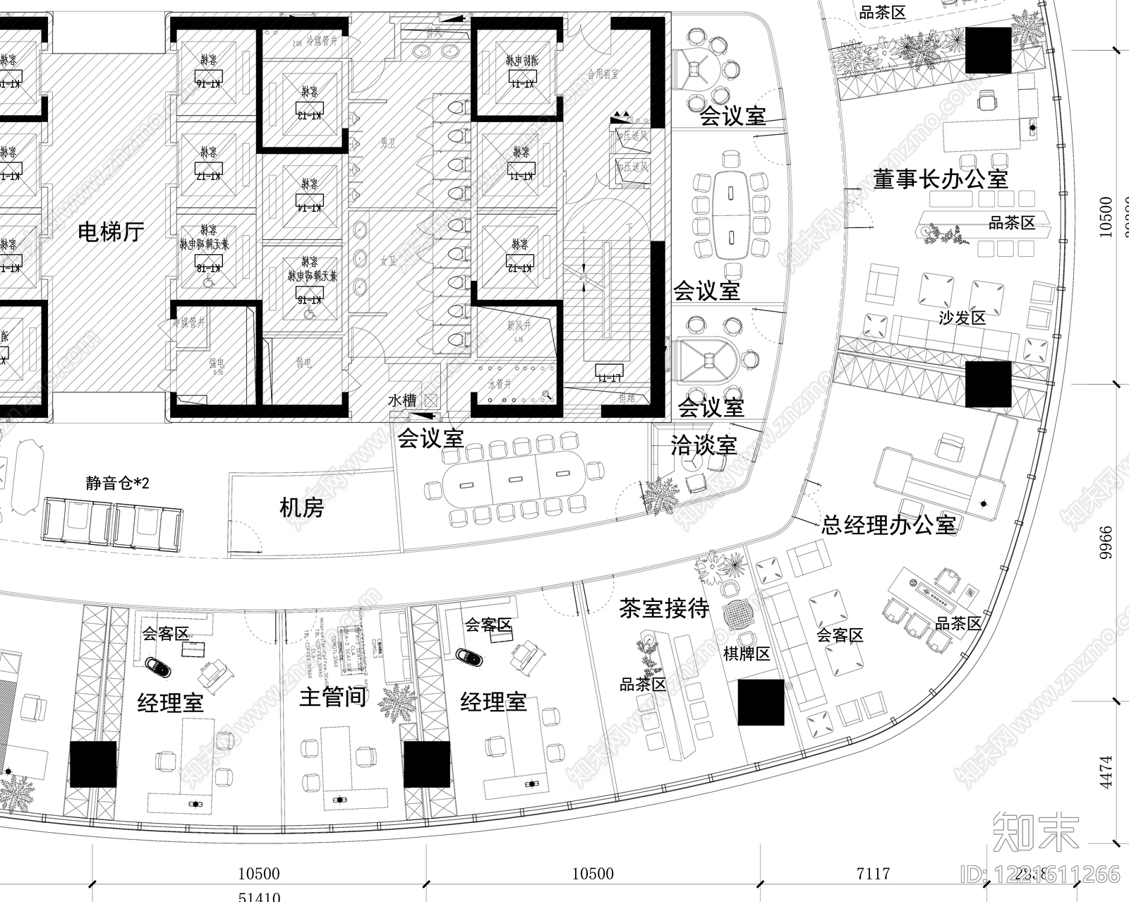 整体办公空间cad施工图下载【ID:1221611266】