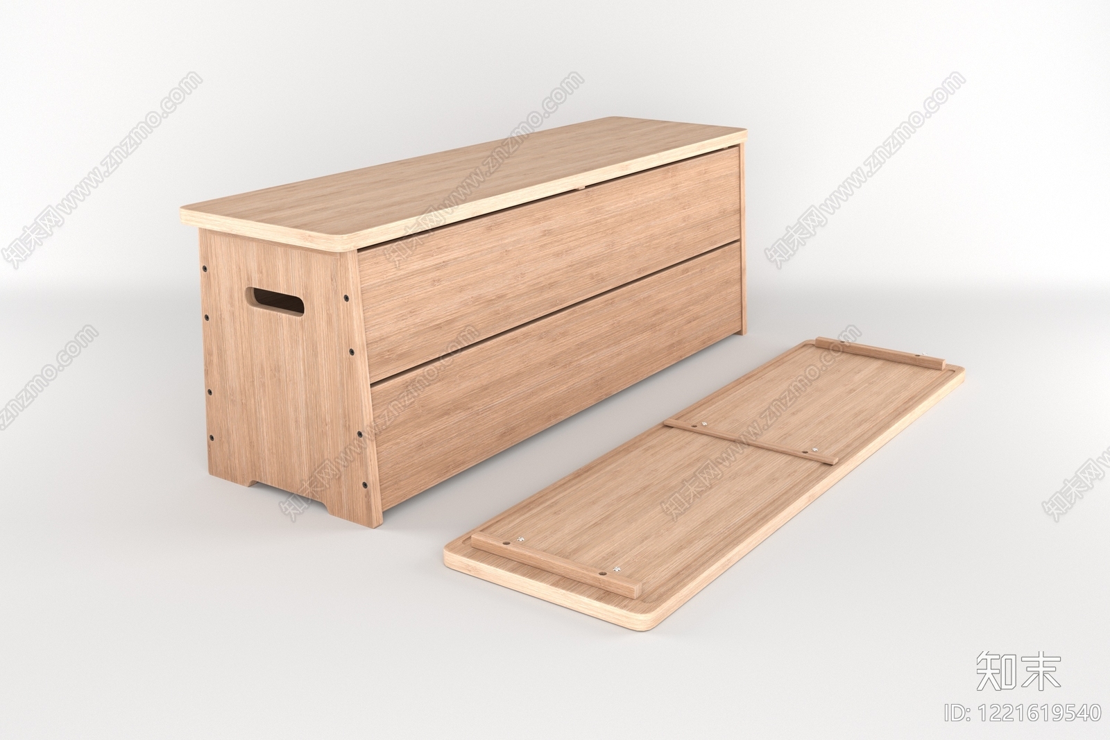 原木风换鞋凳3D模型下载【ID:1221619540】