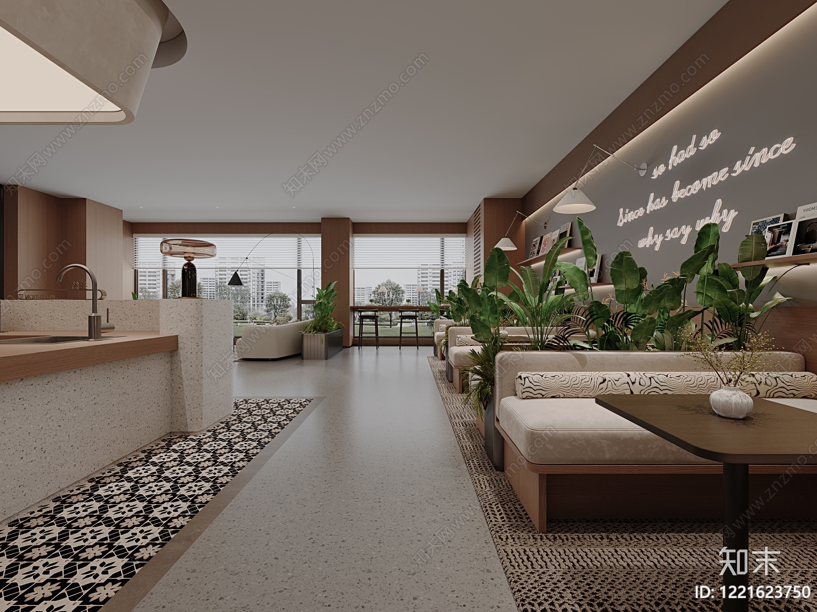 现代简约图书馆3D模型下载【ID:1221623750】