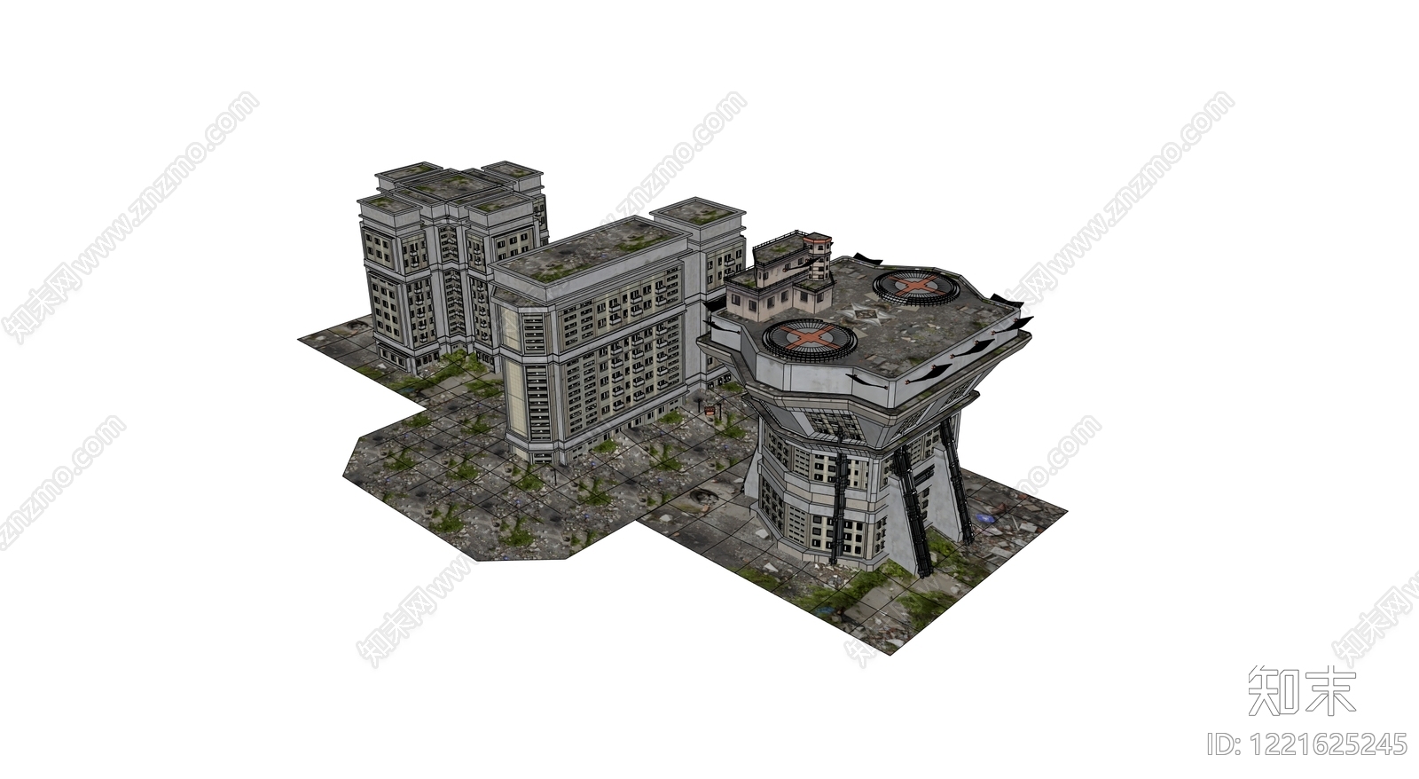 工业风多层住宅SU模型下载【ID:1221625245】