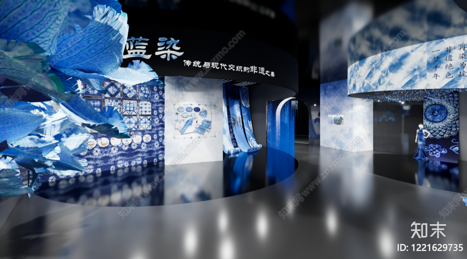 新中式非遗展厅SU模型下载【ID:1221629735】