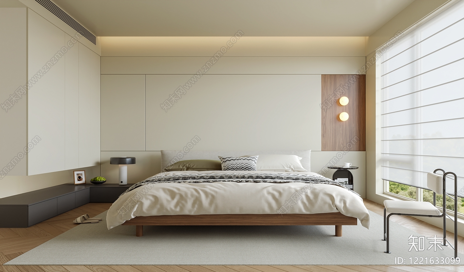 现代简约家居卧室SU模型下载【ID:1221633099】