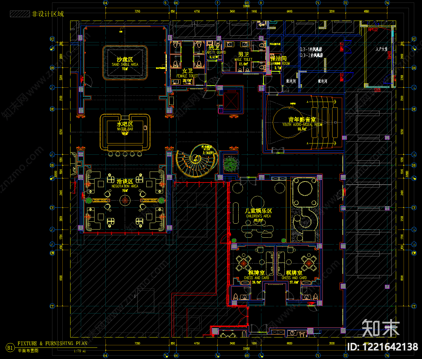 售楼处cad施工图下载【ID:1221642138】