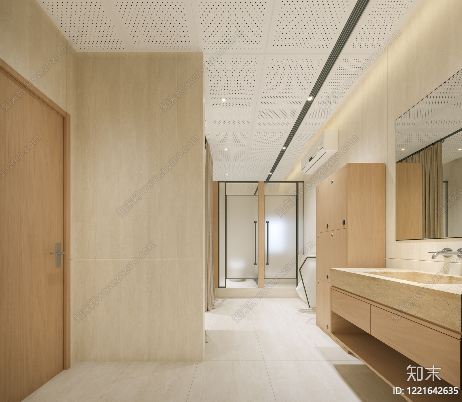极简酒店卫生间3D模型下载【ID:1221642635】