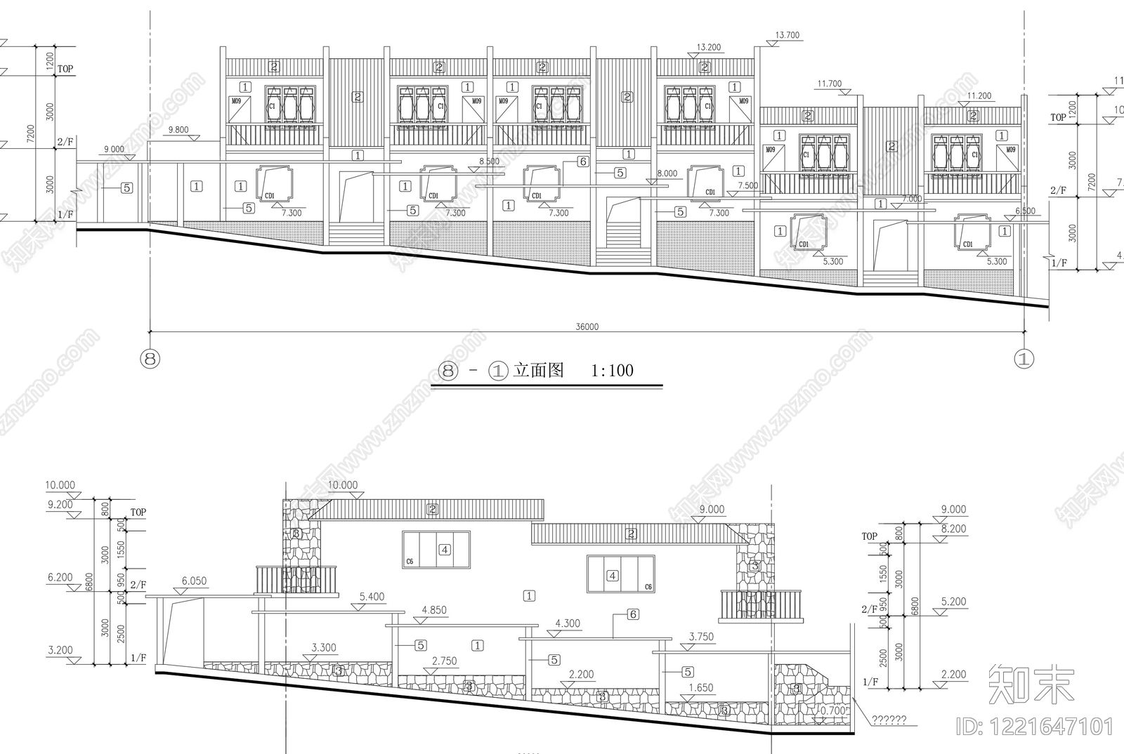 酒店建筑cad施工图下载【ID:1221647101】