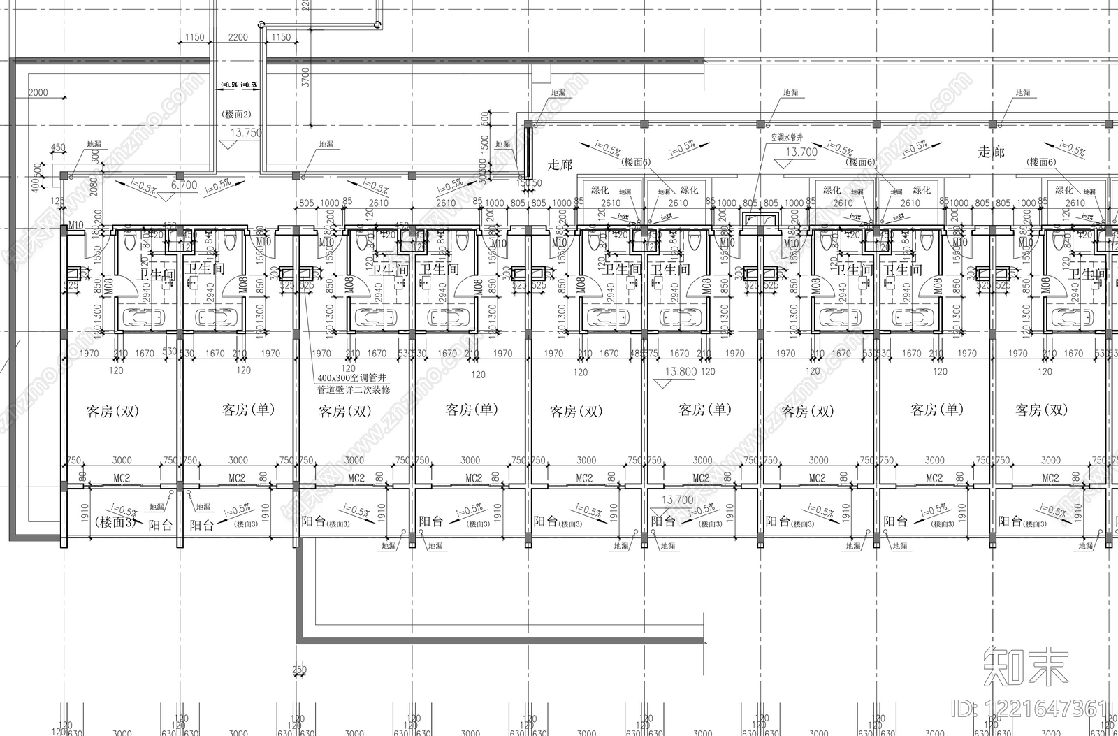 酒店建筑cad施工图下载【ID:1221647361】