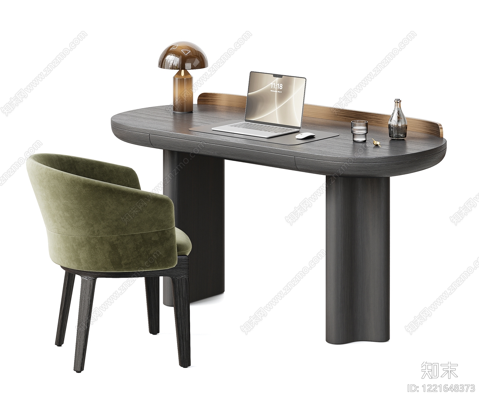 轻奢书桌椅3D模型下载【ID:1221648373】