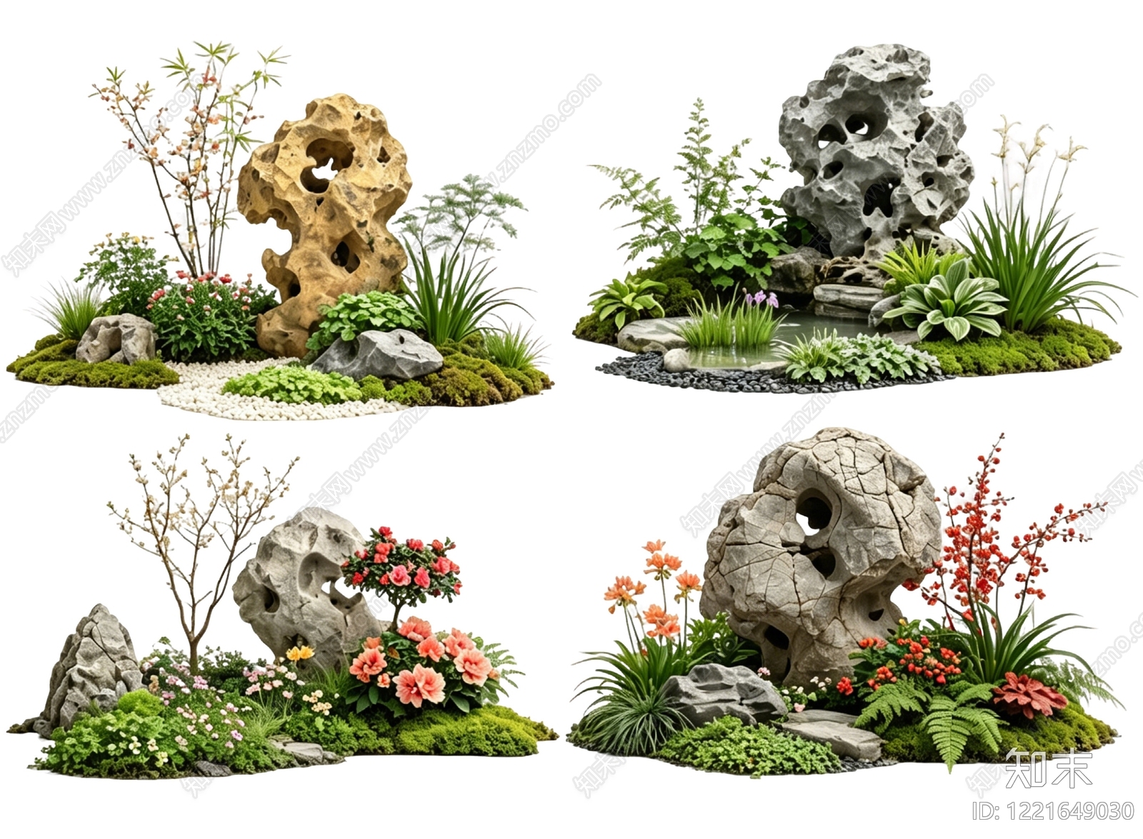 传统园林花境SU模型下载【ID:1221649030】