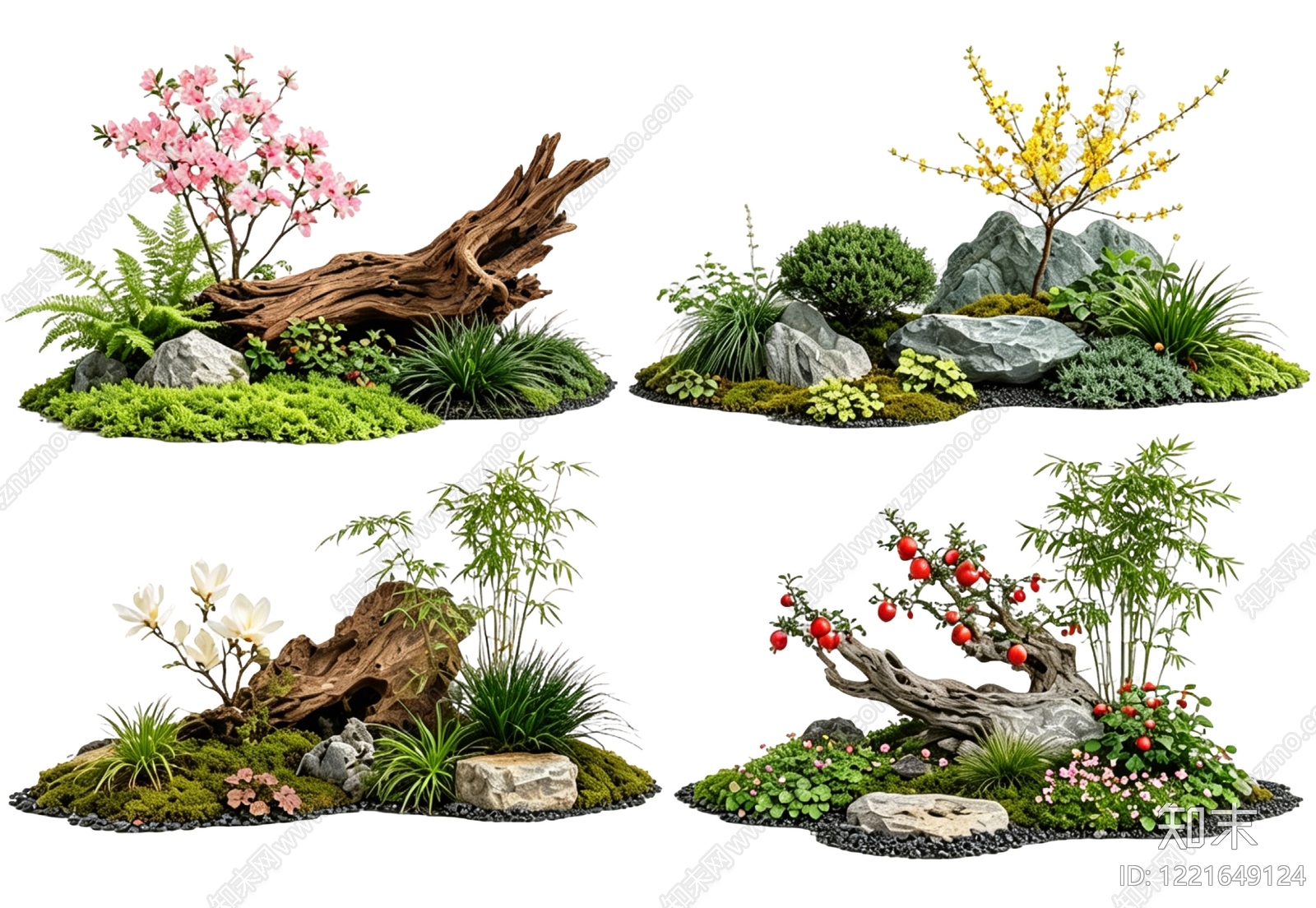 新中式景观花境SU模型下载【ID:1221649124】