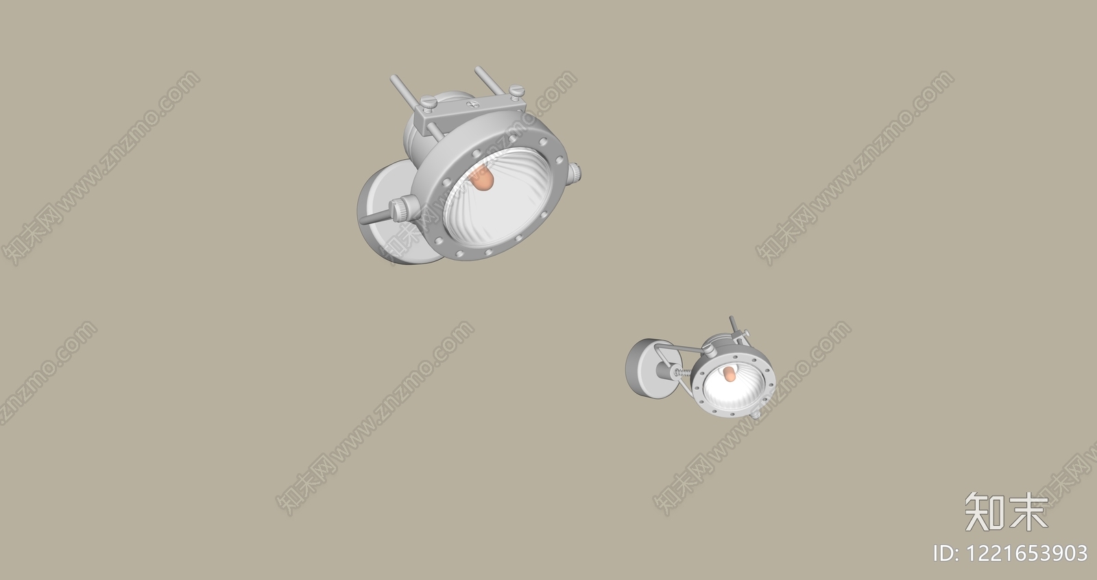 复古工业风壁灯3D模型下载【ID:1221653903】