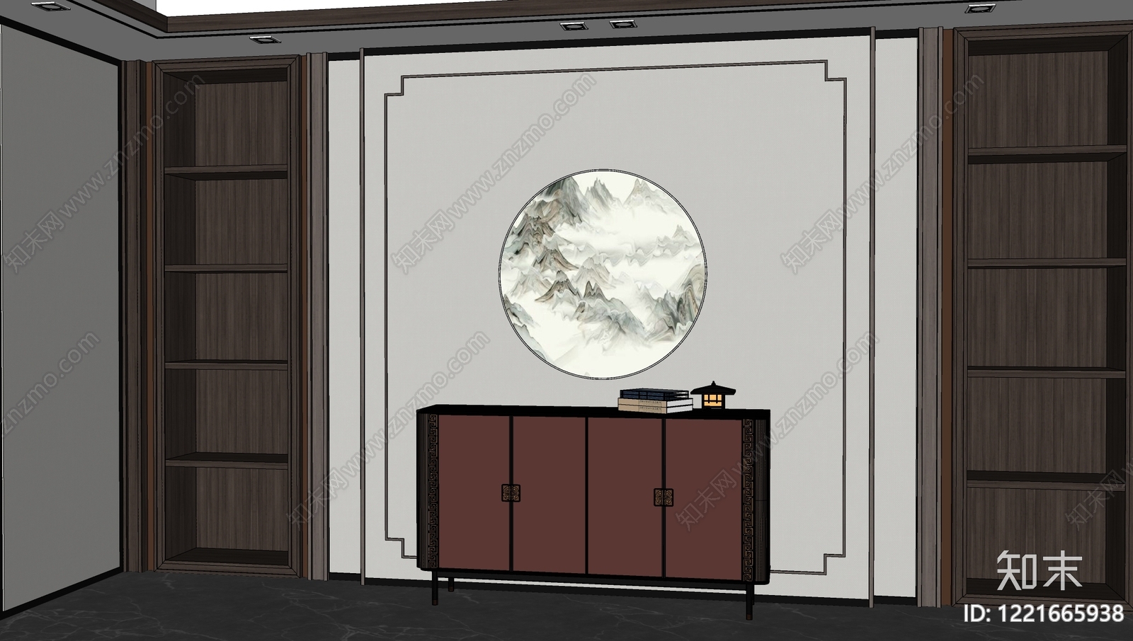 新中式玄关SU模型下载【ID:1221665938】
