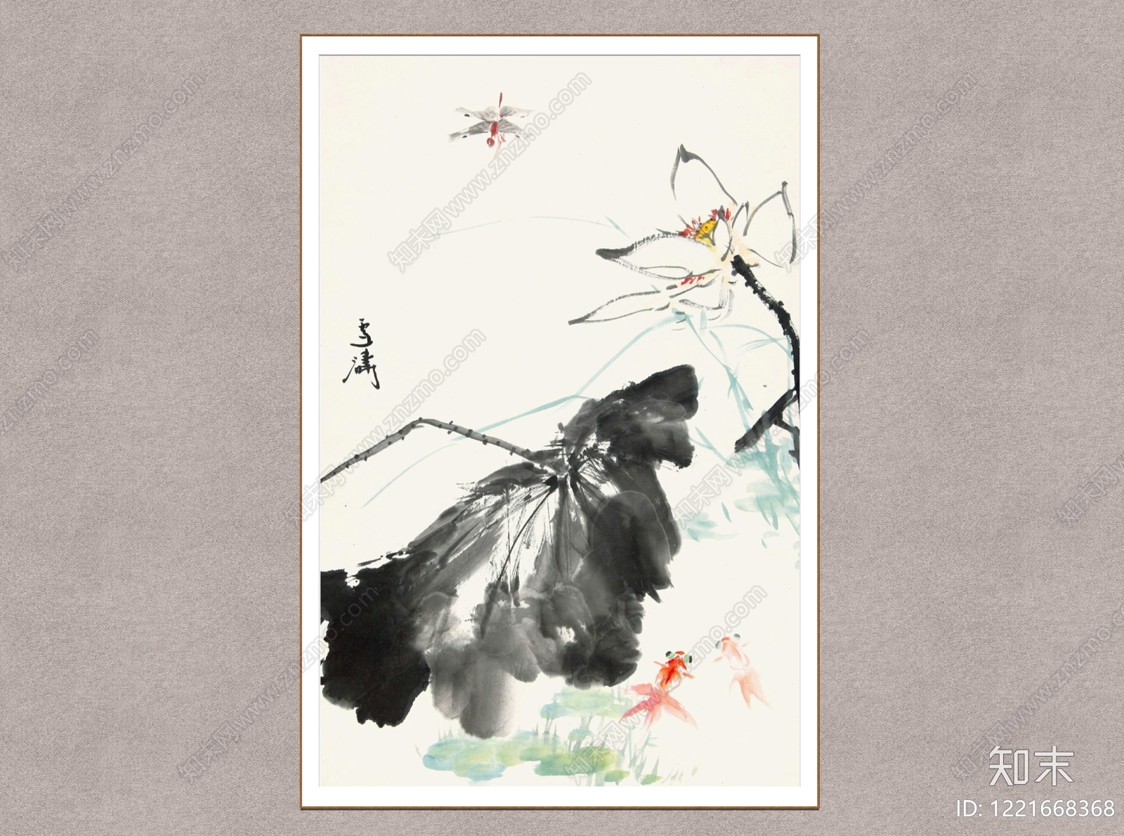 中式挂画SU模型下载【ID:1221668368】