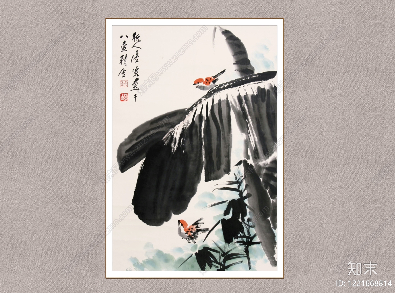 中式挂画SU模型下载【ID:1221668814】