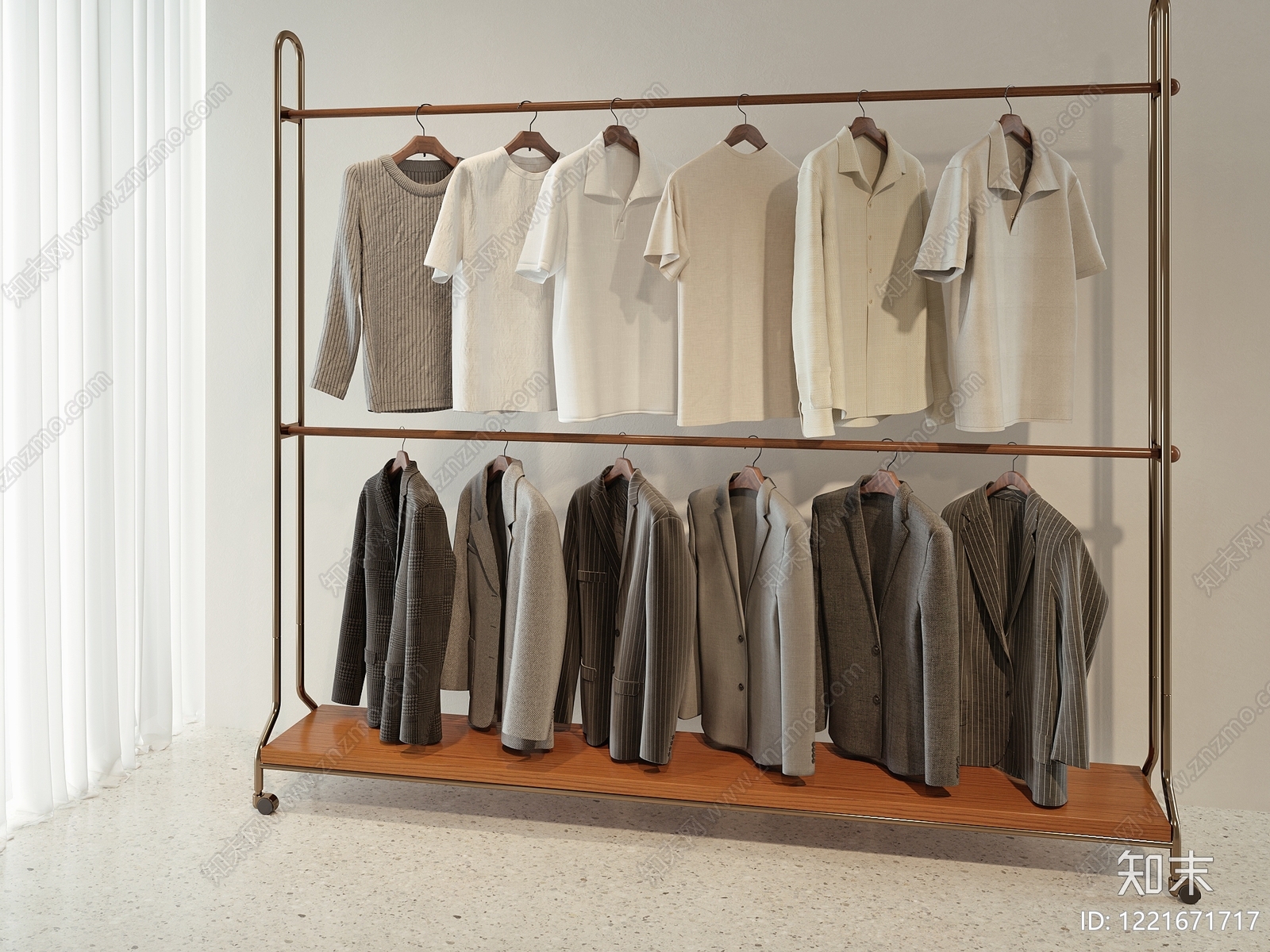 极简服装展厅3D模型渲染效果图