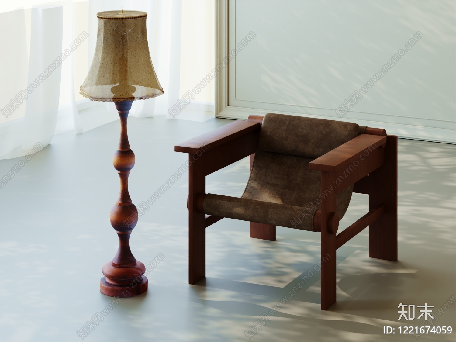 中古风休闲椅3D模型下载【ID:1221674059】