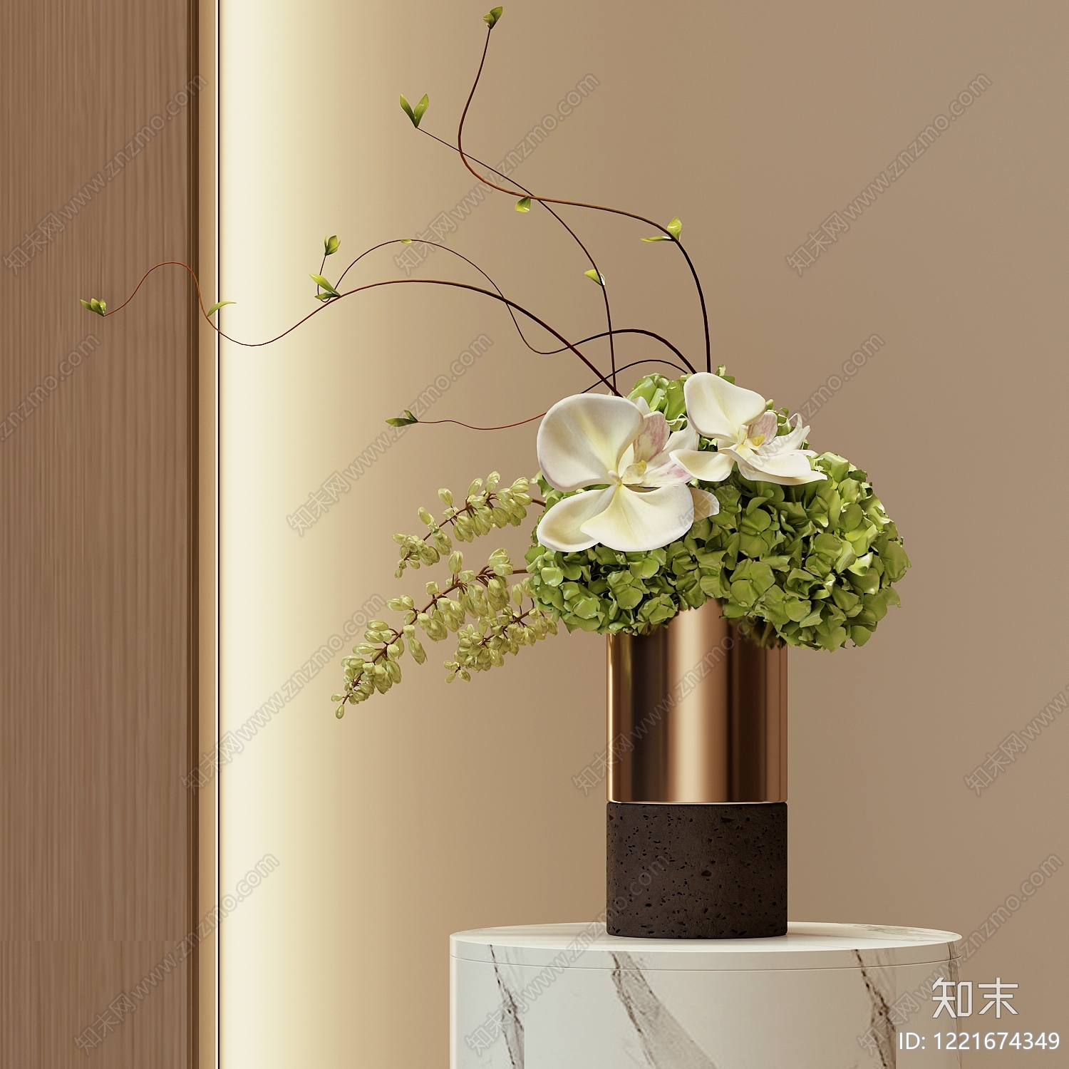 轻奢花艺SU模型下载【ID:1221674349】
