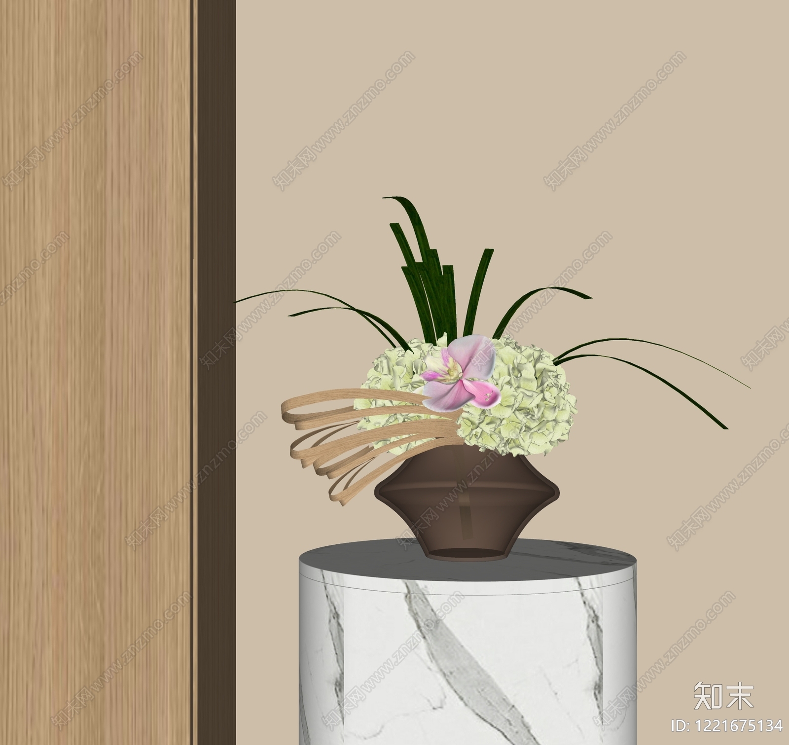 轻奢花艺SU模型下载【ID:1221675134】