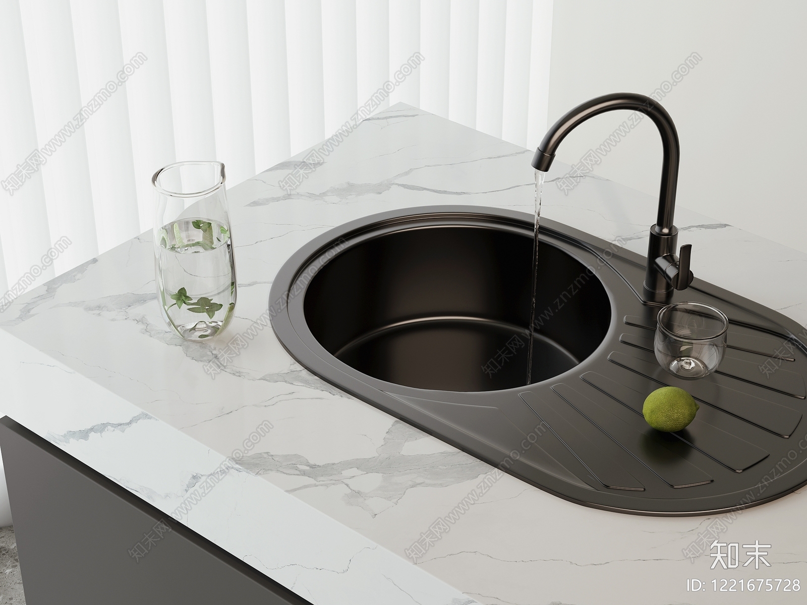 极简开放式厨房3D模型下载【ID:1221675728】