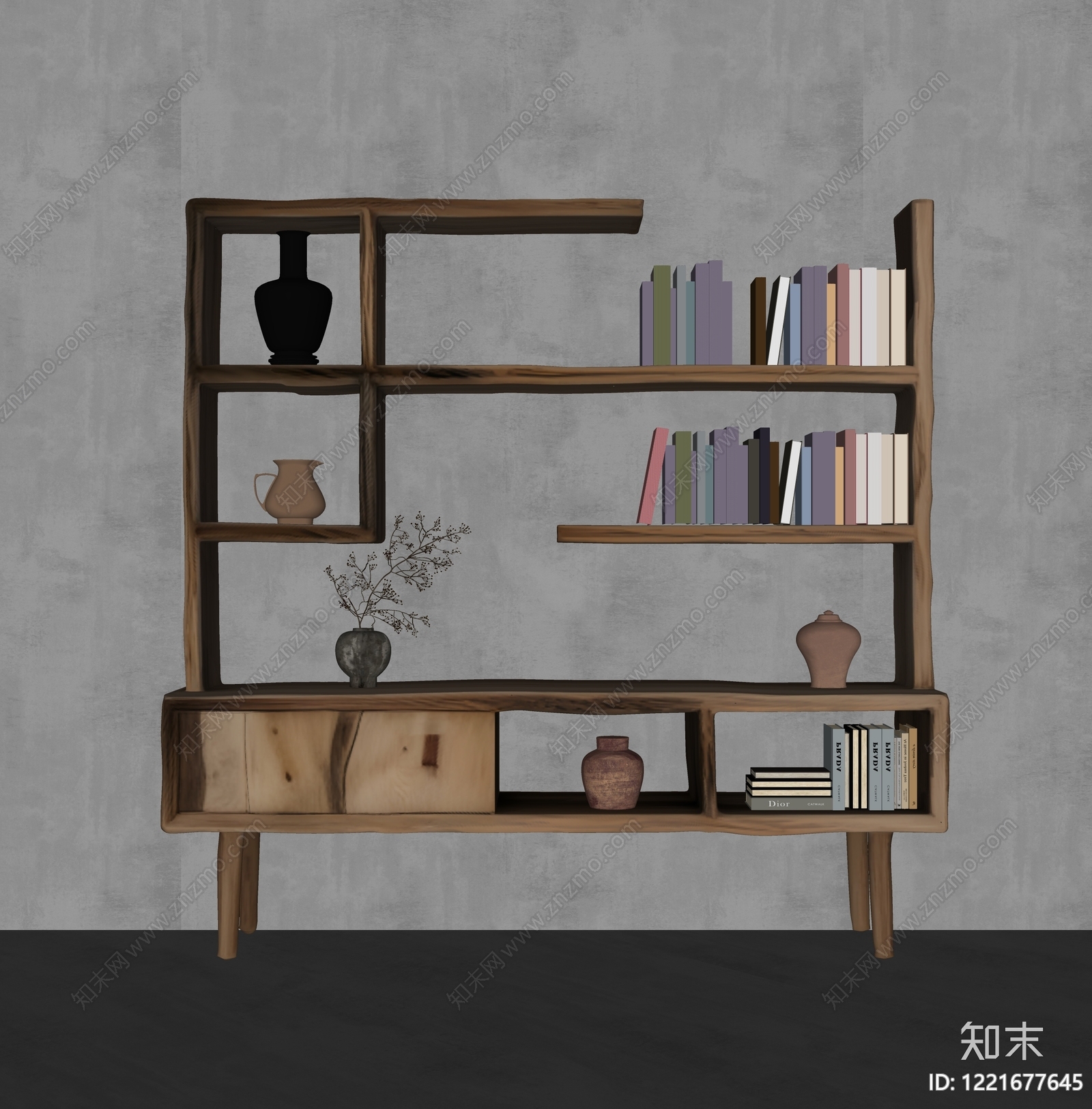 侘寂博古架SU模型下载【ID:1221677645】