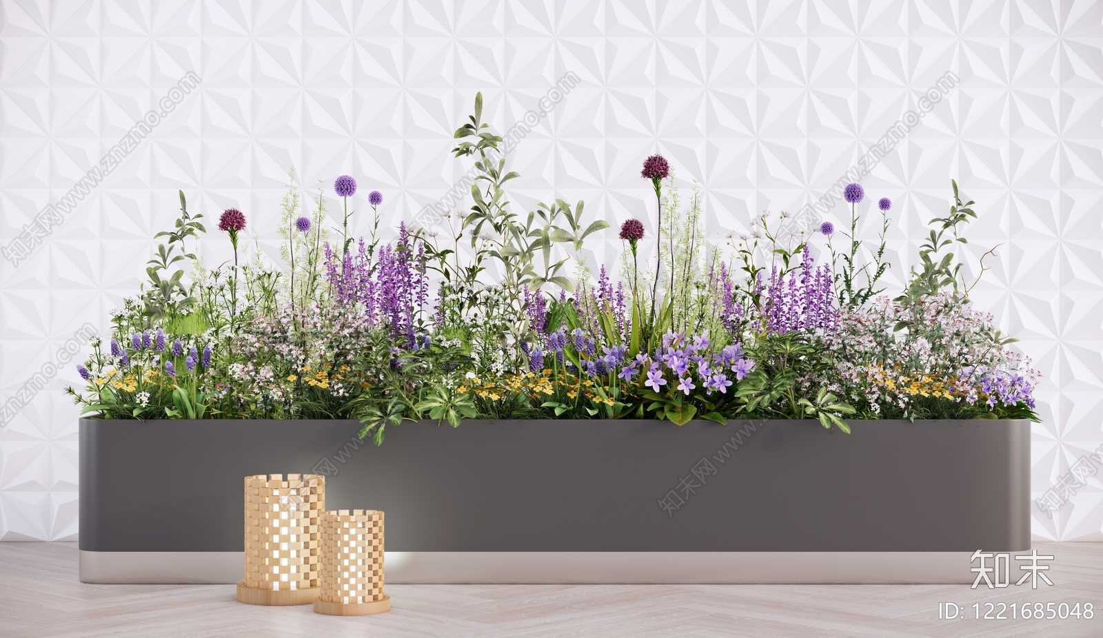 极简花钵花器SU模型草图