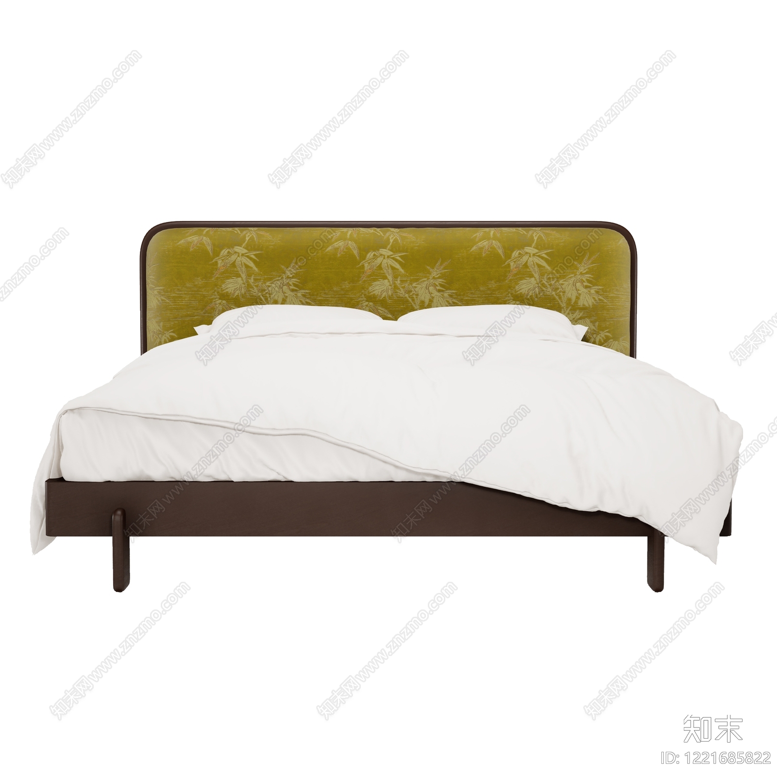 新中式双人床3D模型下载【ID:1221685822】