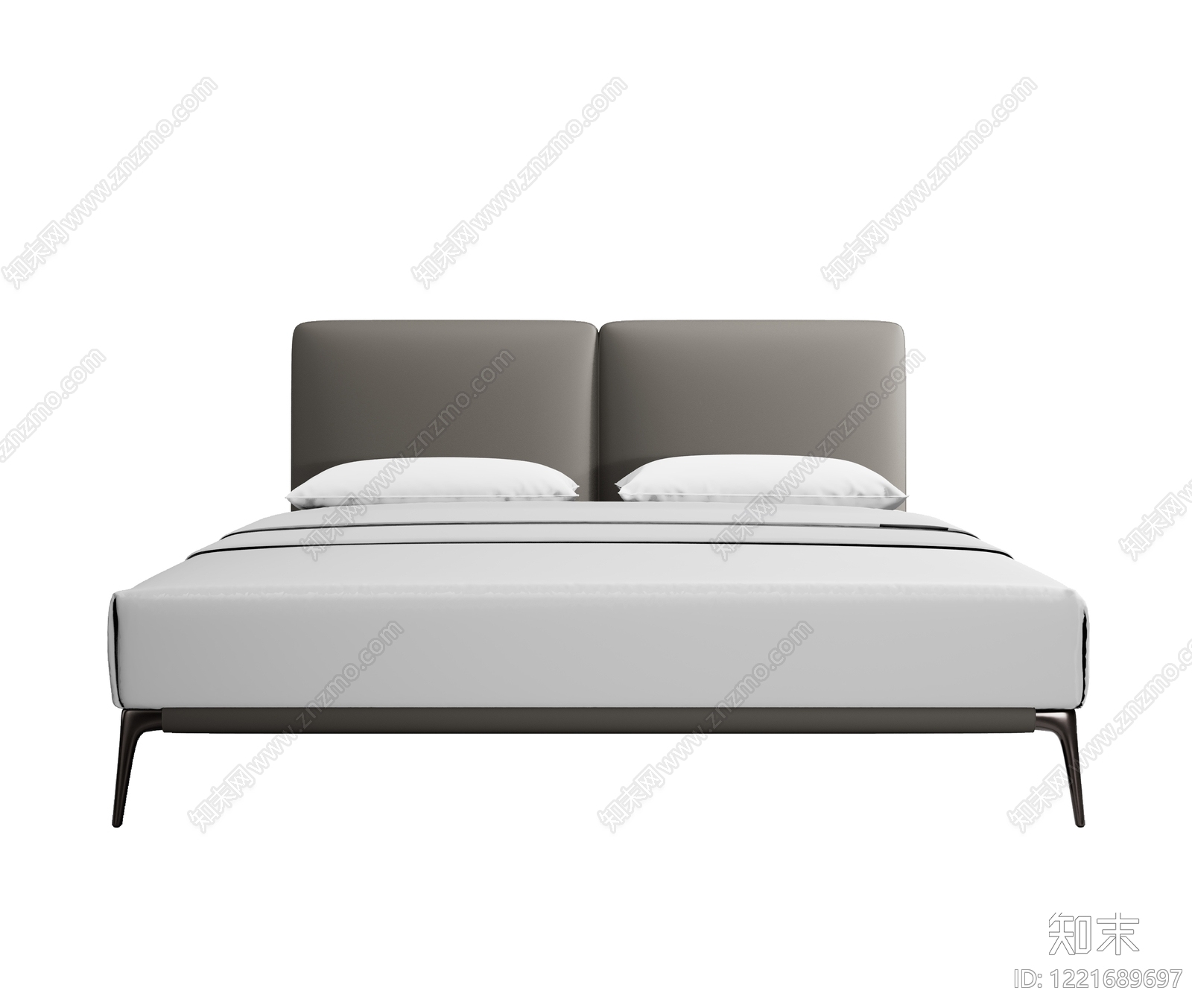 意式极简双人床3D模型下载【ID:1221689697】