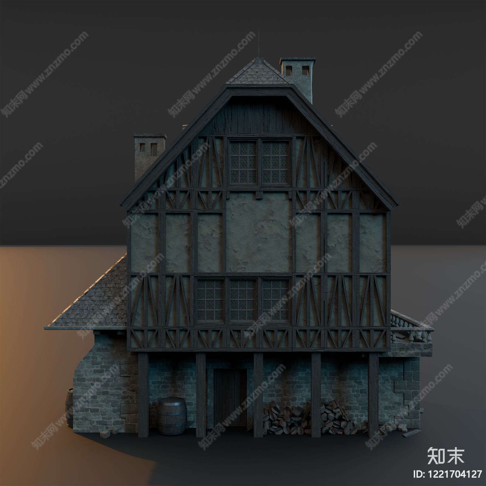 欧式古建风格建筑SU模型下载【ID:1221704127】