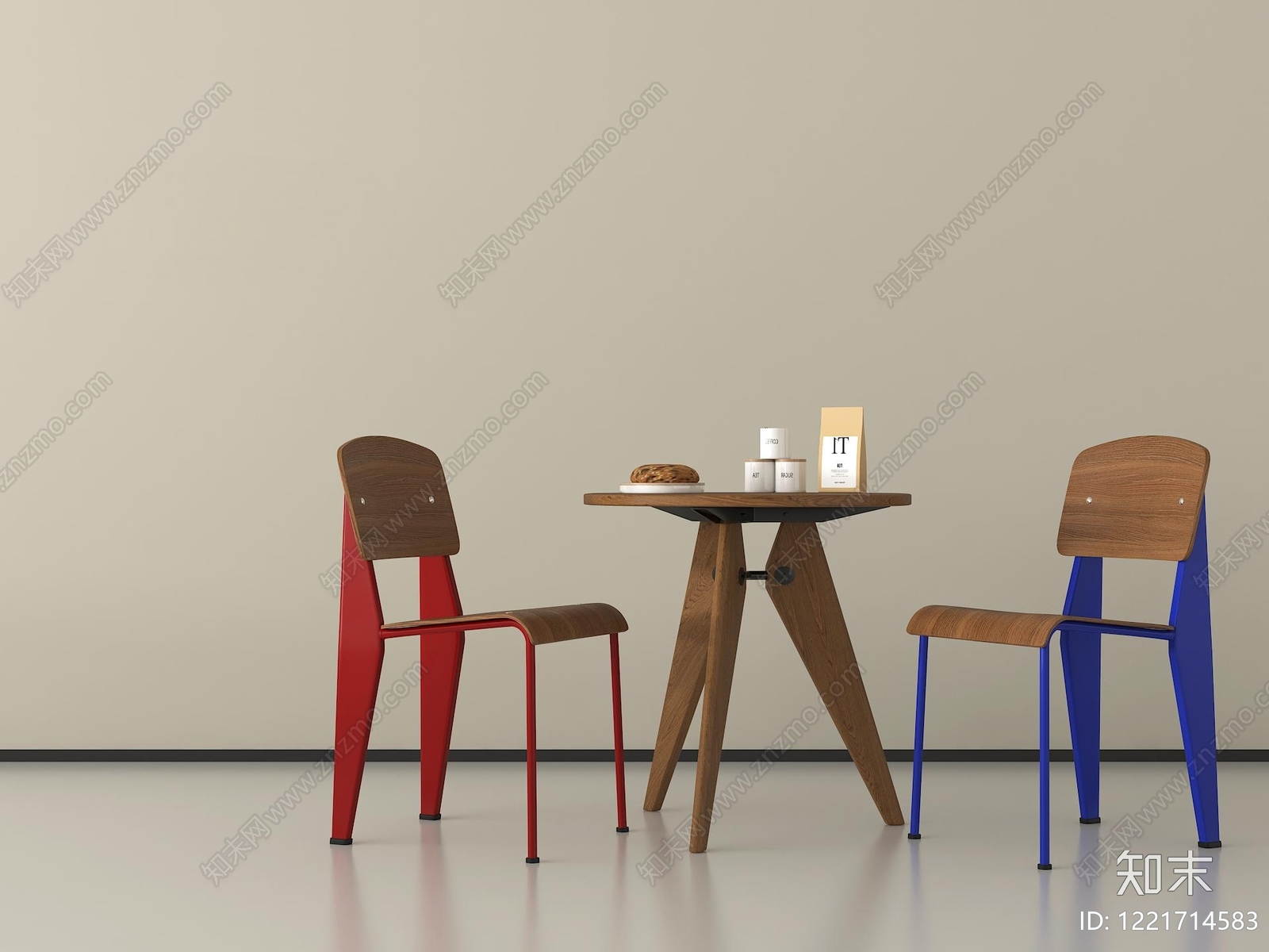包豪斯餐桌椅3D模型下载【ID:1221714583】