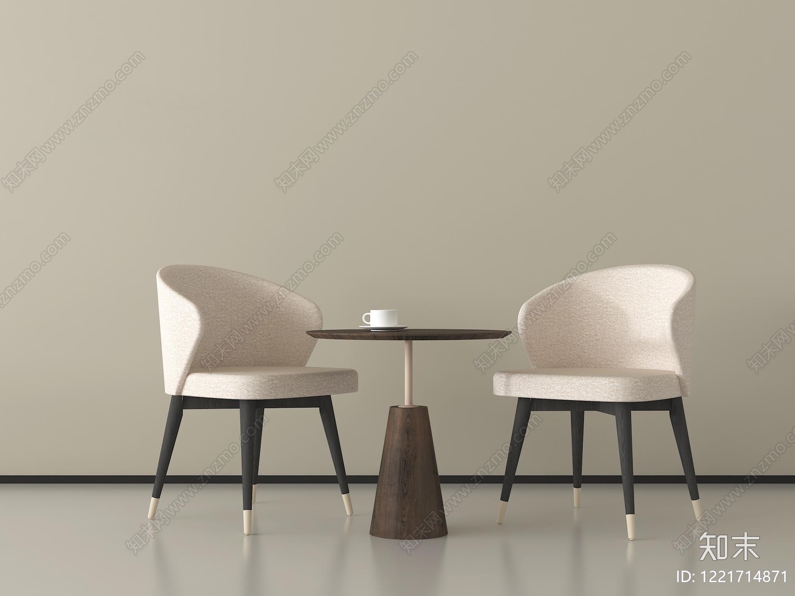 奶油风休闲桌椅3D模型下载【ID:1221714871】