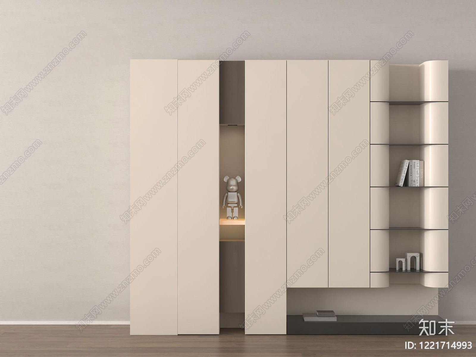 极简衣柜3D模型下载【ID:1221714993】