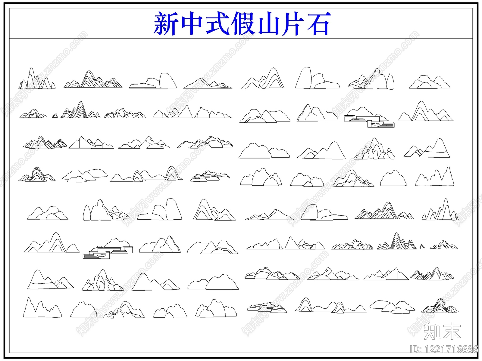 新中式综合硬装构件图库CAD图纸