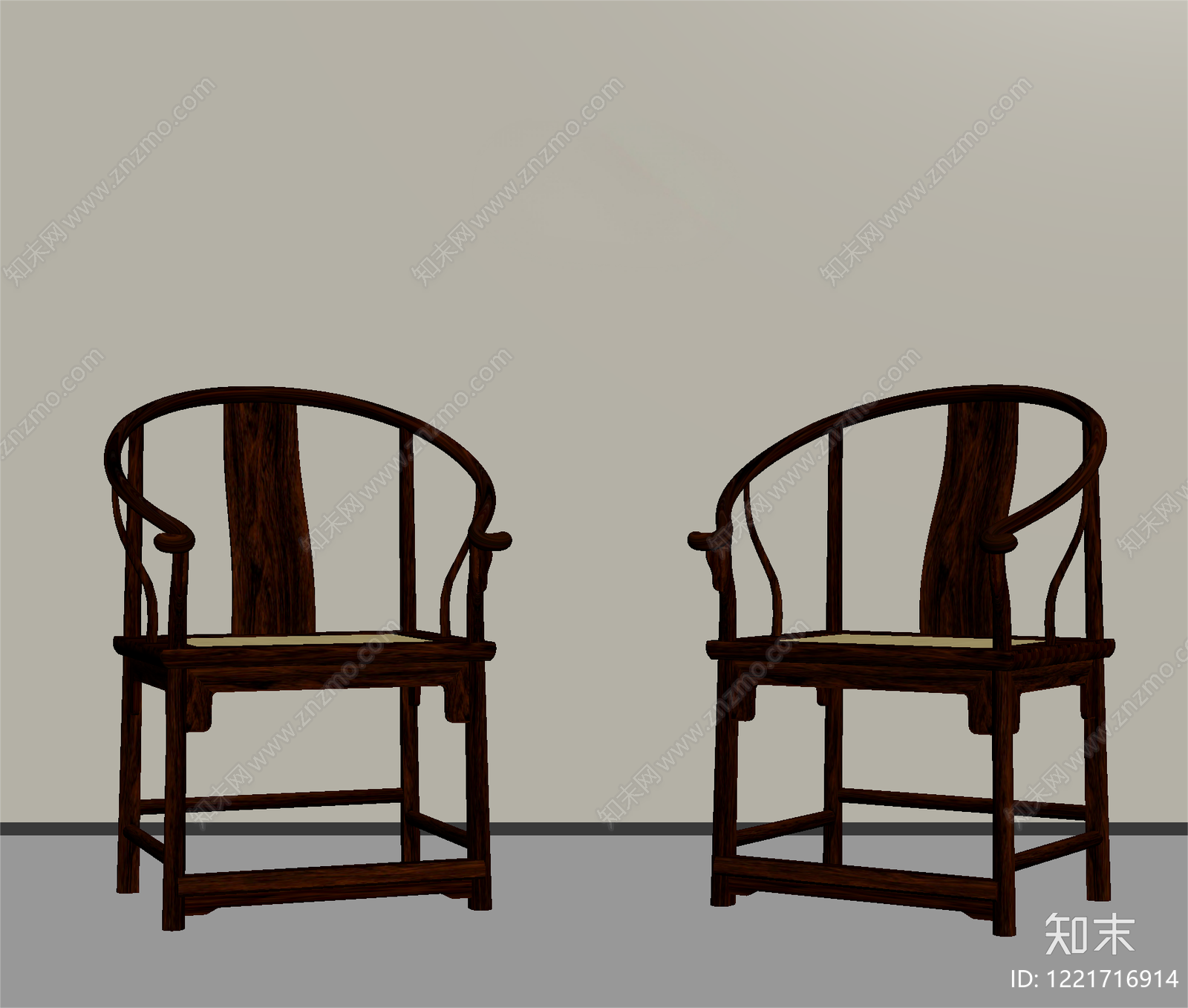 中式休闲椅SU模型下载【ID:1221716914】