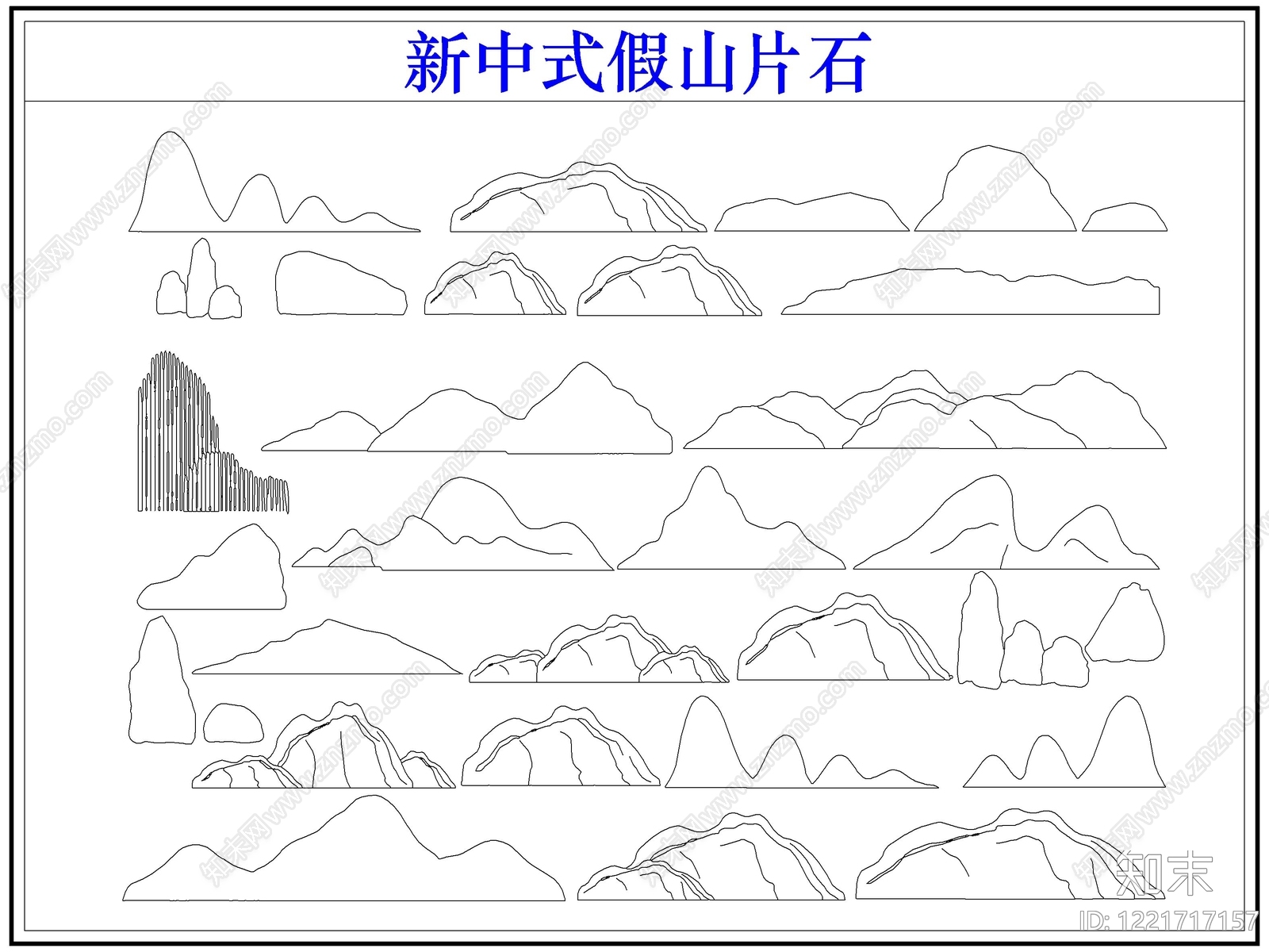 新中式综合硬装构件图库CAD图纸