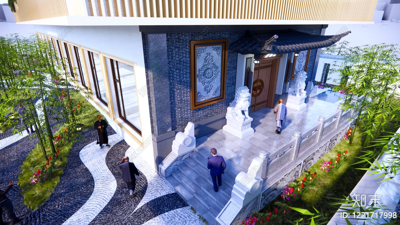 中式古建筑SU模型下载【ID:1221717998】