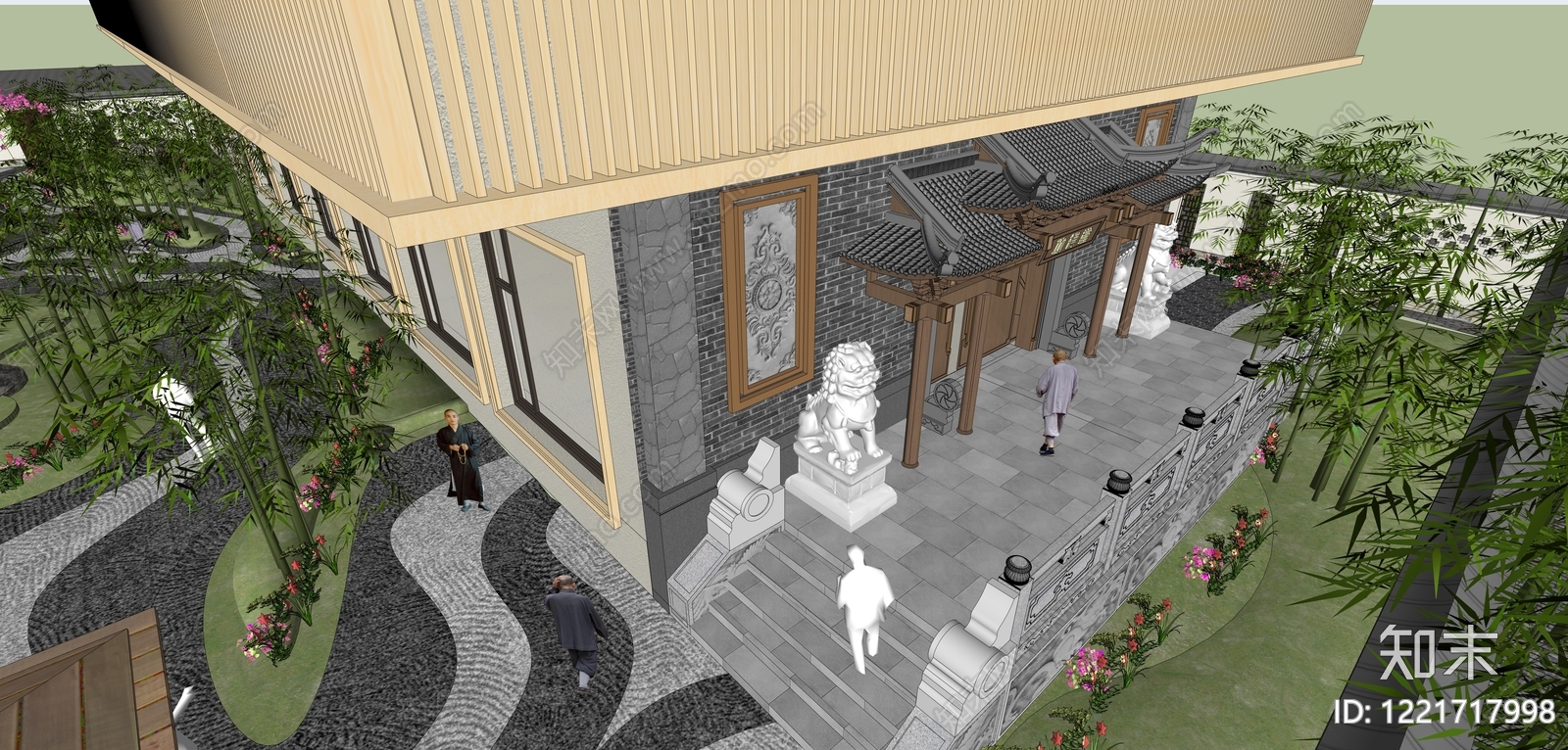 中式古建筑SU模型下载【ID:1221717998】