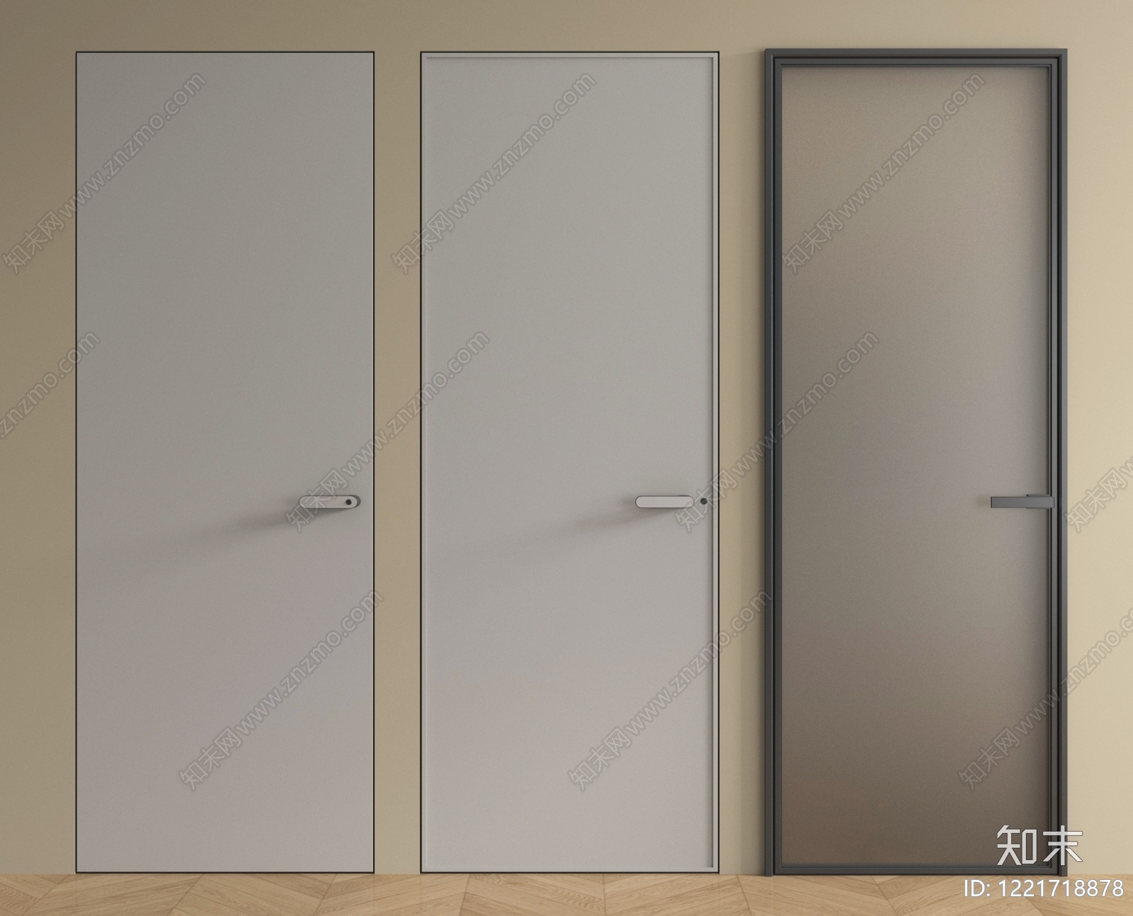 极简门组合3D模型下载【ID:1221718878】
