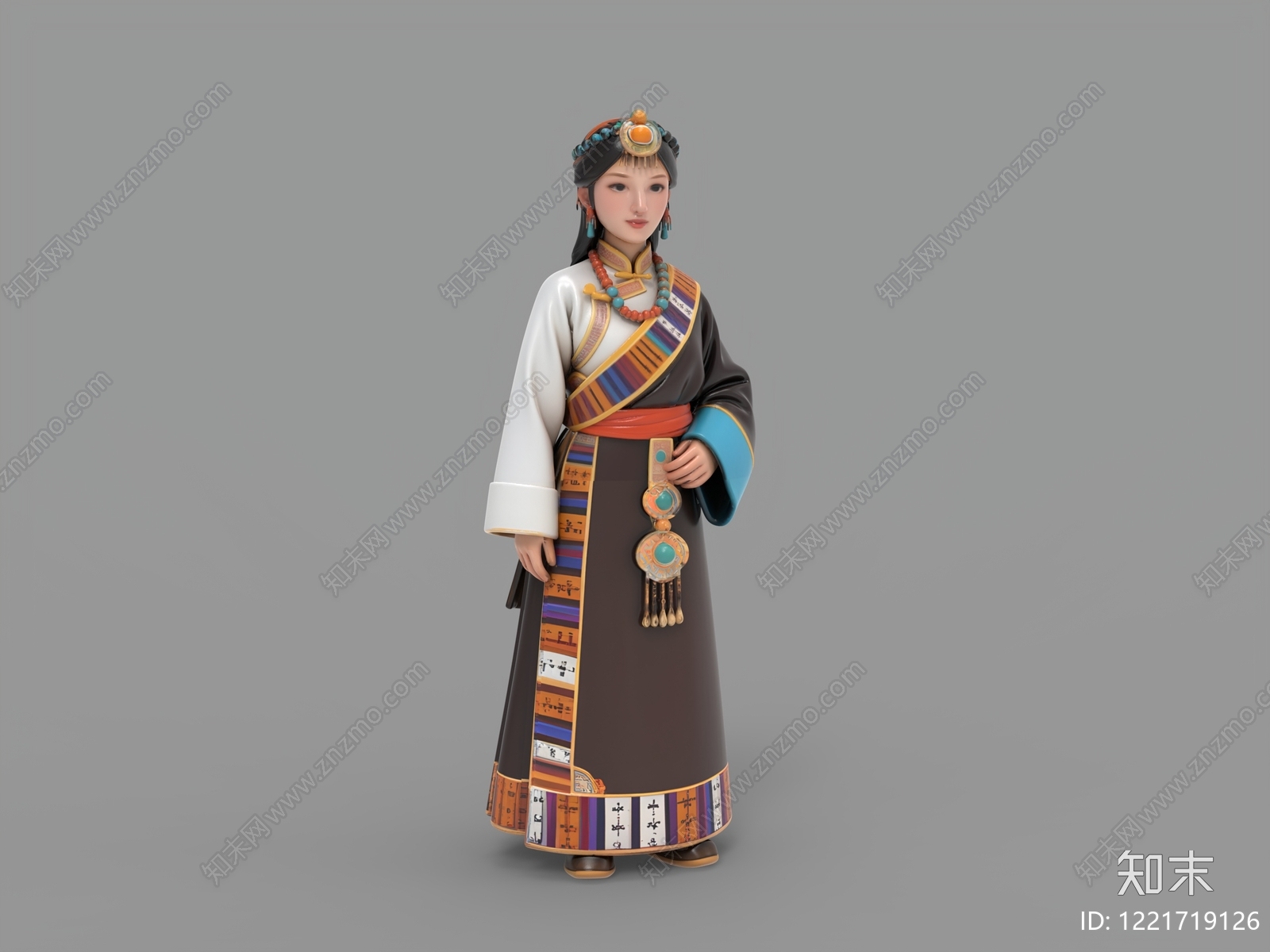 中式虚拟人物SU模型下载【ID:1221719126】
