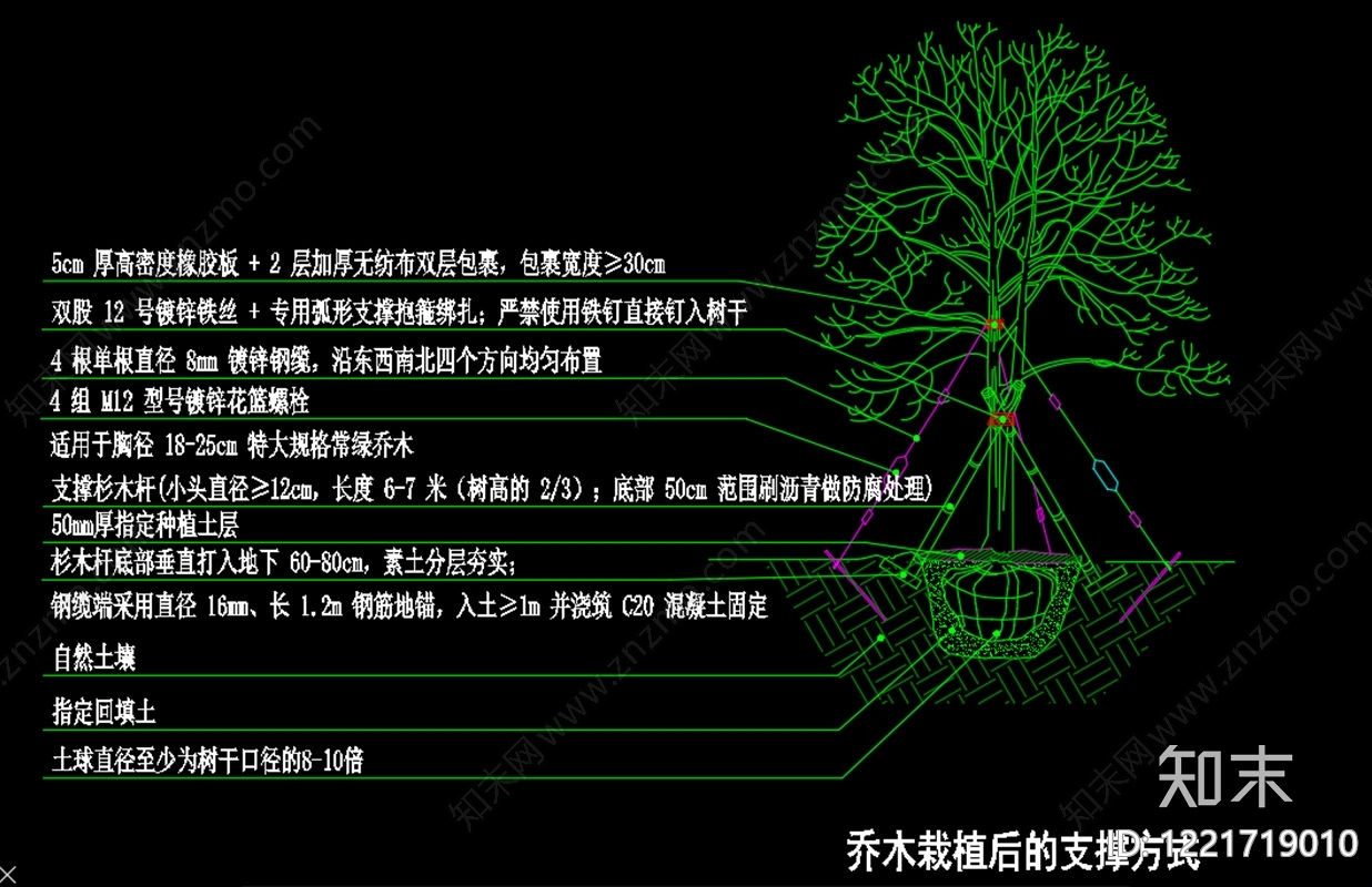 乔木种植CAD图纸
