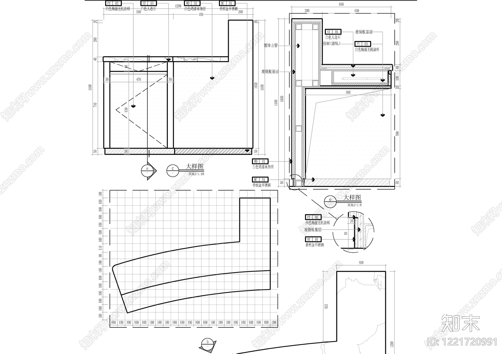 墙面节点cad施工图下载【ID:1221720991】