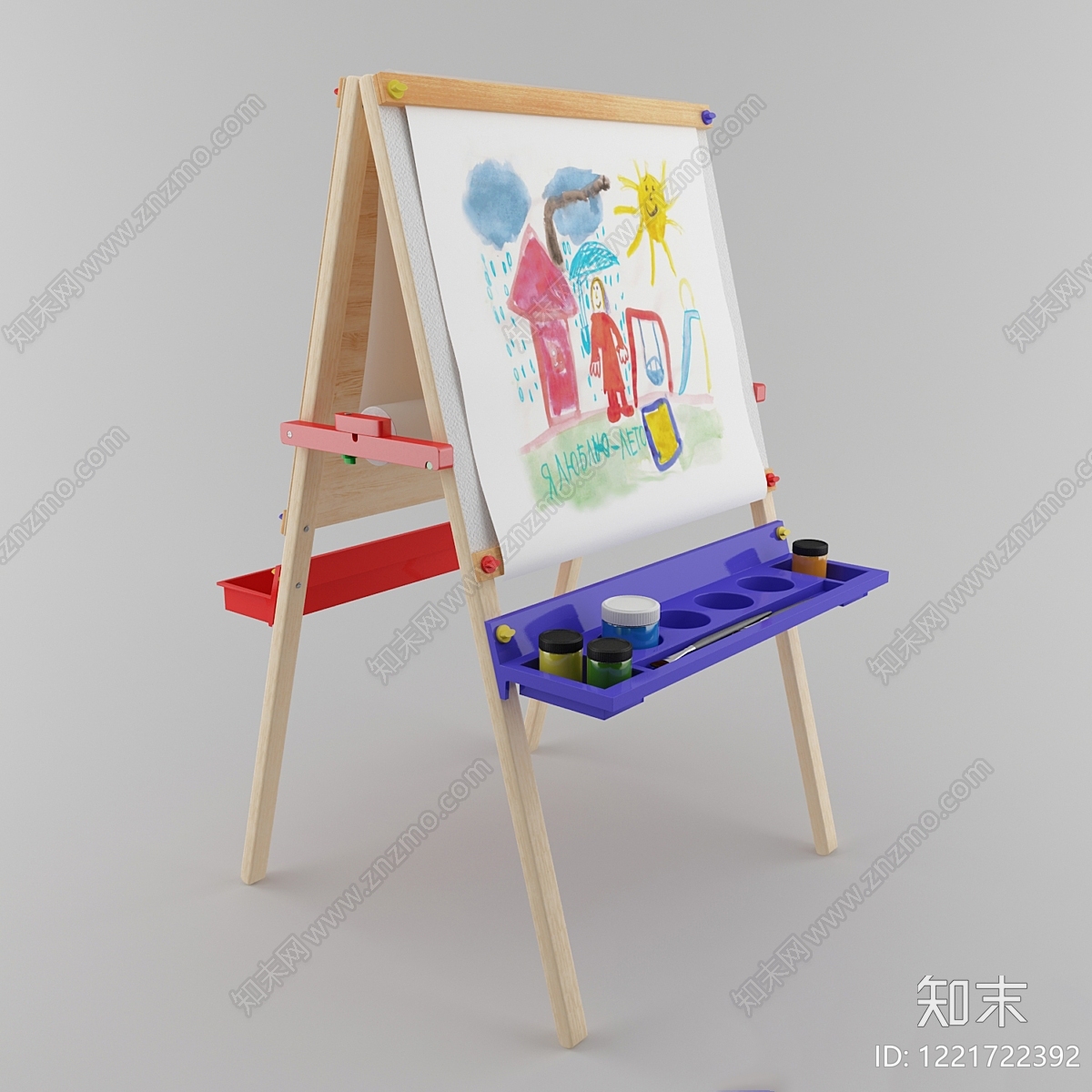 孟菲斯画具3D模型渲染效果图