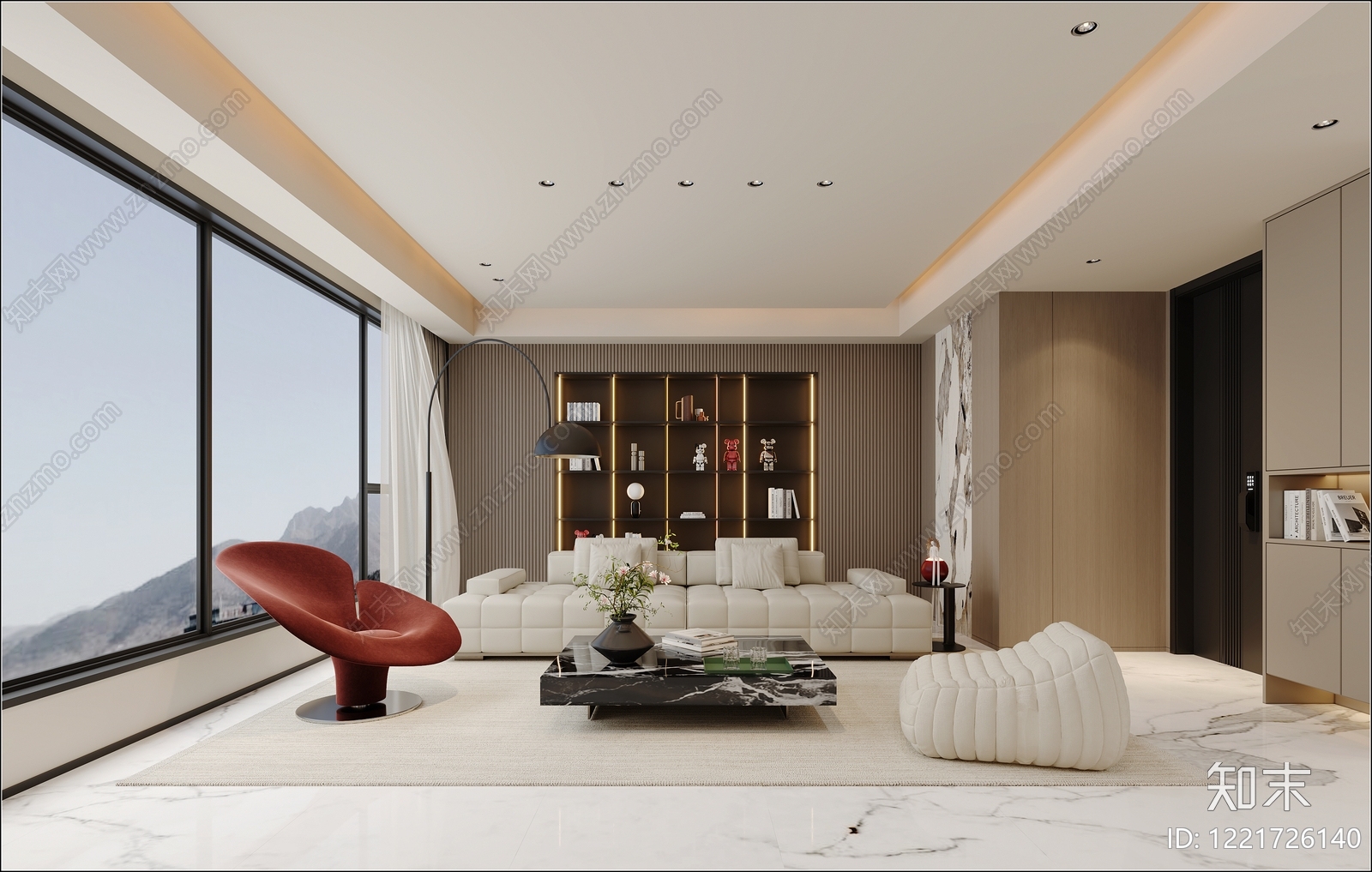 意式极简横厅3D模型下载【ID:1221726140】