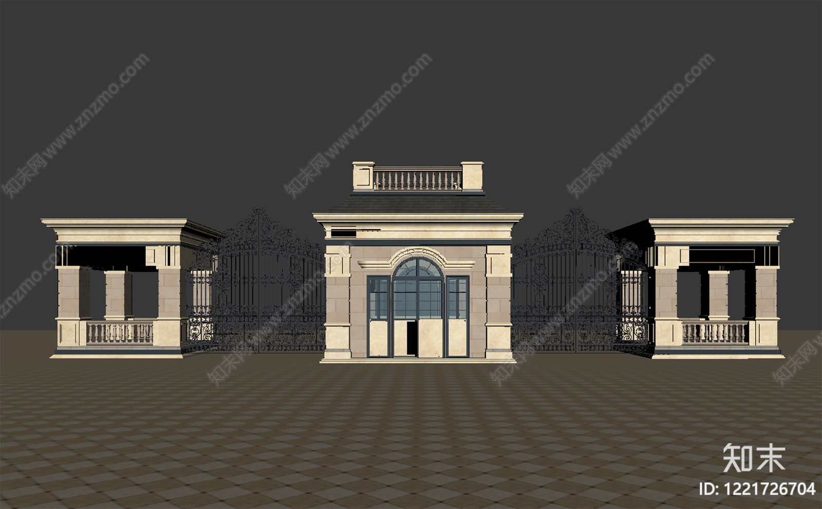 欧式大门3D模型下载【ID:1221726704】