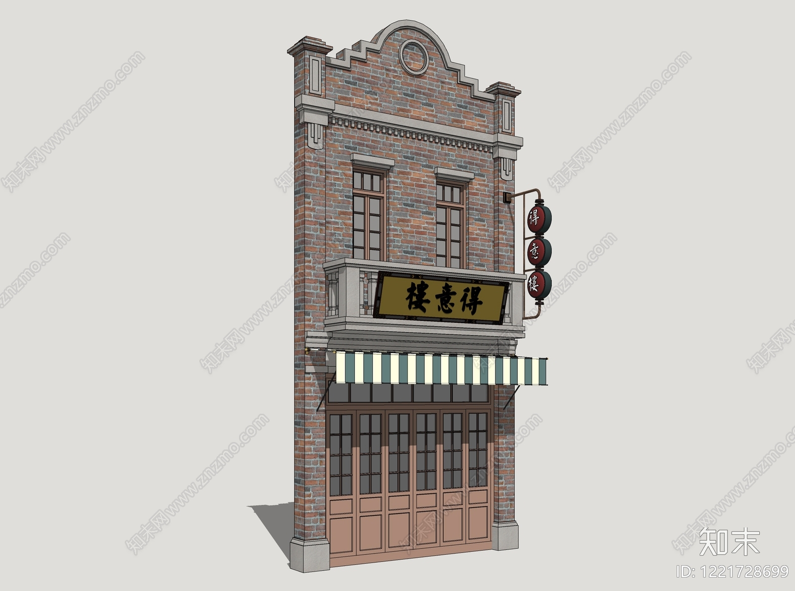 中式餐饮建筑SU模型下载【ID:1221728699】