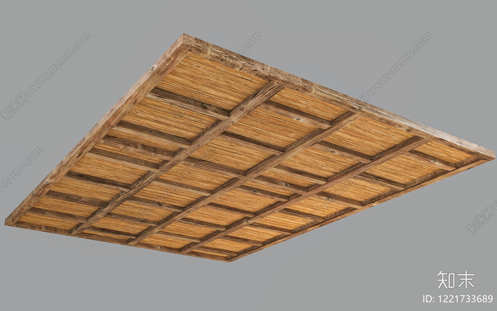 原木风吊顶3D模型下载【ID:1221733689】