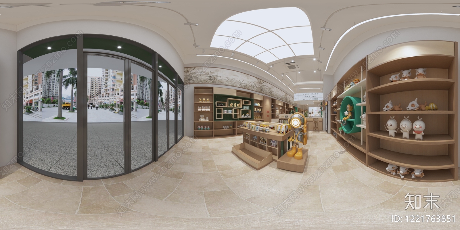 原木风玩具礼品店3D模型渲染效果图