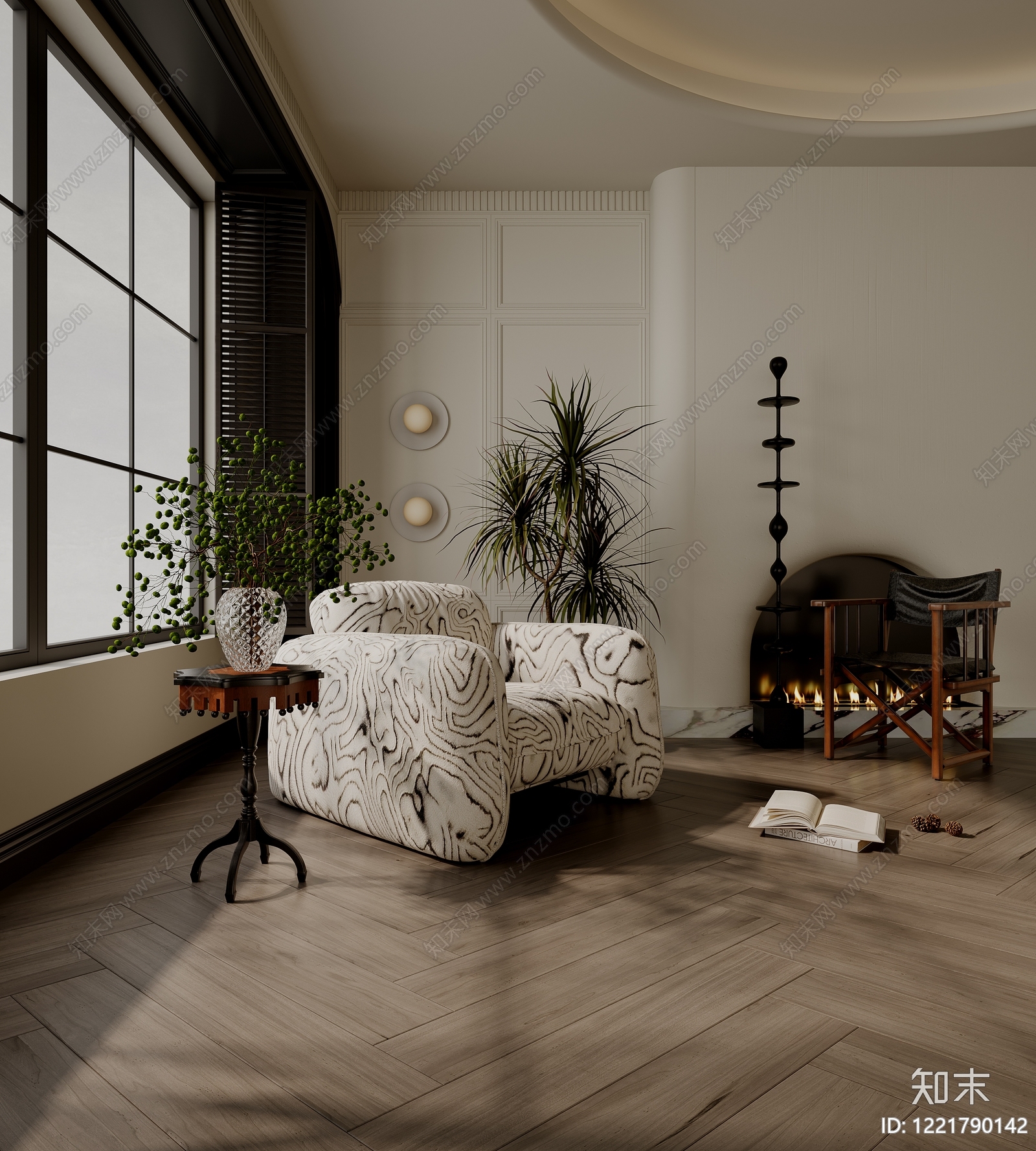 中古风家居客厅3D模型下载【ID:1221790142】