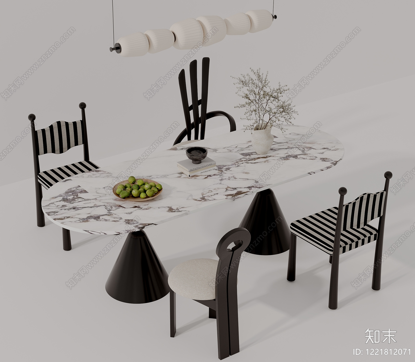 孟菲斯餐桌椅3D模型下载【ID:1221812071】