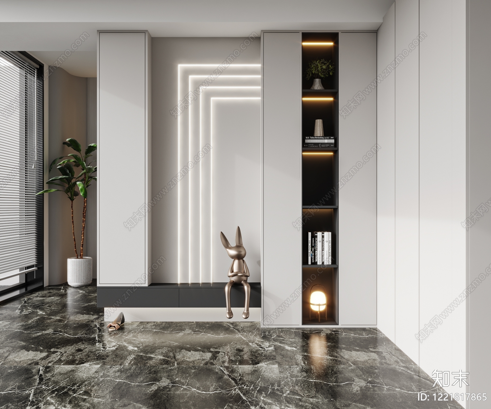 意式极简玄关3D模型下载【ID:1221817865】